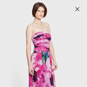 Ralph Lauren Floral Georgette Strapless Gown